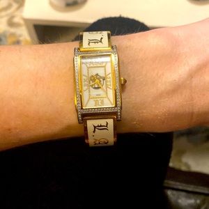 L.A.M.B. cream/gold crystal watch